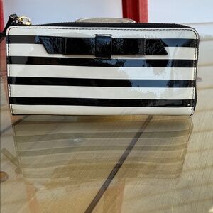 Kate Spade Black and White Striped Wallet